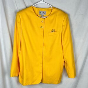 Vintage NWT Bright Yellow NYPD Direct Blazer